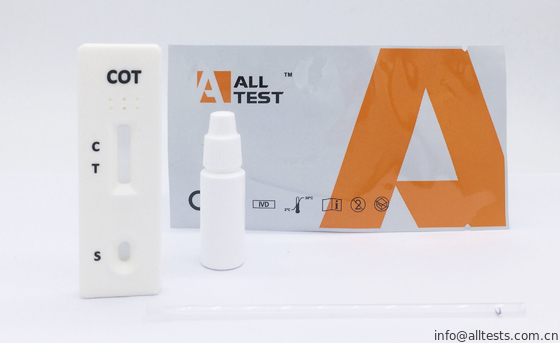 Good price Bộ xét nghiệm lạm dụng thuốc Cassette thử nghiệm nhanh COT cho chất chuyển hóa Nicotine FDA 510K trong máu toàn phần / huyết thanh / huyết tương trực tuyến
