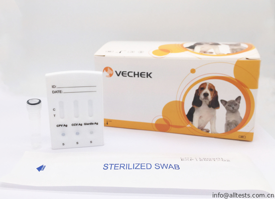 Good price Canine CPV + CCV + Giardia Lamblia Antigen Combo Bộ chẩn đoán nhanh chóng Cassette trực tuyến