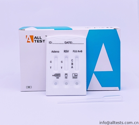 Good price Xét nghiệm bệnh truyền nhiễm nhanh chóng để phát hiện định tính Combo Adenovirus / RSV / Cúm A + B trực tuyến